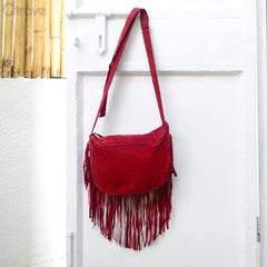 Fringed Saddle Bag (Red) at Qtrove