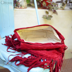 Fringed Saddle Bag (Red) at Qtrove