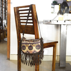Fringed Saddle Bag (Brown) at Qtrove
