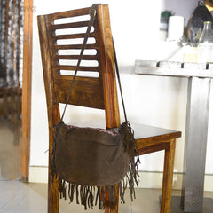 Fringed Saddle Bag (Brown) at Qtrove
