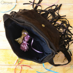 Fringed Saddle Bag (Brown) at Qtrove