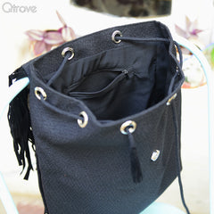 Monochrome Embroidered Backpack at Qtrove