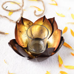 Handcrafted Lotus Tea Light Candle Holder at Qtrove