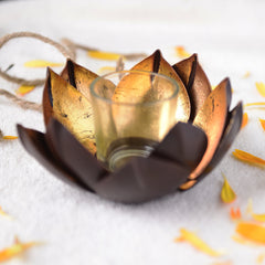 Handcrafted Lotus Tea Light Candle Holder at Qtrove