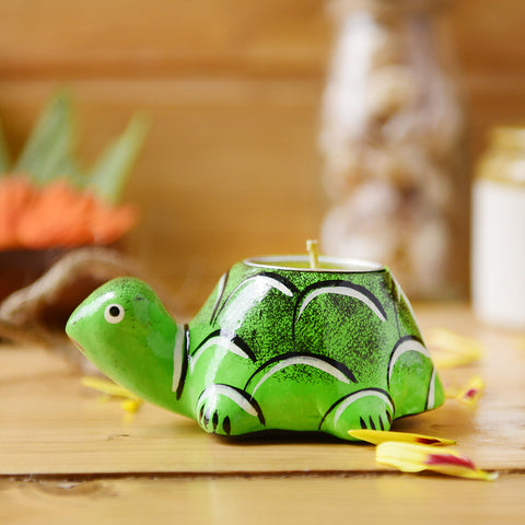 Handmade Tortoise Candle Holder From The Tales Of Panchatantra