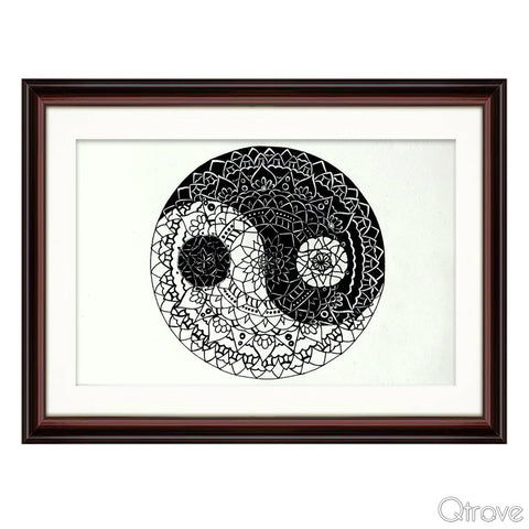 Yin and Yang Mandala Wall Frame