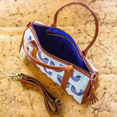 The Ink Blue Bird Series Duffel Totes at Qtrove