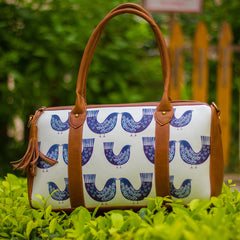 The Ink Blue Bird Series Duffel Totes at Qtrove