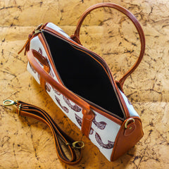 The Burgundy Brown Bird Series Duffel Totes at Qtrove