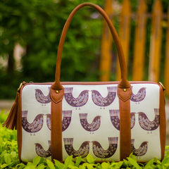 The Burgundy Brown Bird Series Duffel Totes at Qtrove