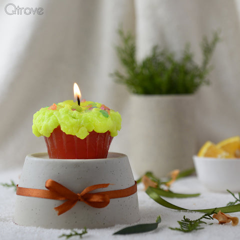 Citrusy Orange Cupcake Candles