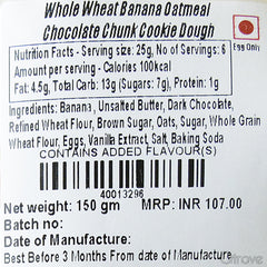 Frozen Cookie Dough - Whole Wheat Banana Oatmeal Chocolate Chunk at Qtrove