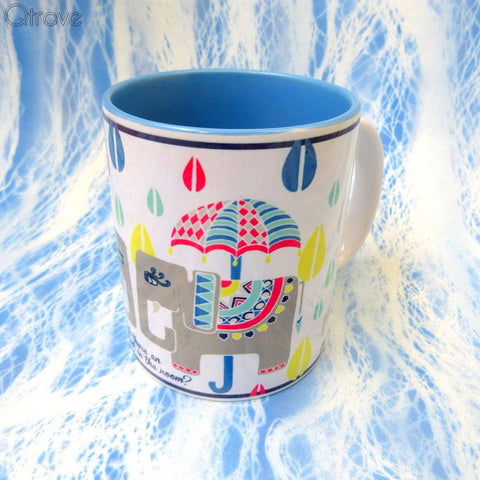 Blue Elephant In The Room Quirky Mug