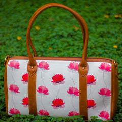 The Rani Pink Lotus Series Duffel Tote at Qtrove