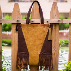 The Fruity Tangerine Fringed Boho Tote at Qtrove