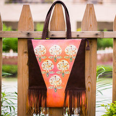 The Fruity Tangerine Fringed Boho Tote at Qtrove