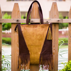 The Teal Green Fringed Boho Tote at Qtrove