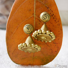 Eco-Friendly Golden Terracotta Jhumka at Qtrove