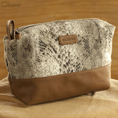 Snake Print Travel Pouch / Cosmetics Bag at Qtrove
