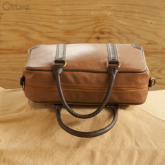 Handcrafted Flat Pack Tan Laptop Bag at Qtrove