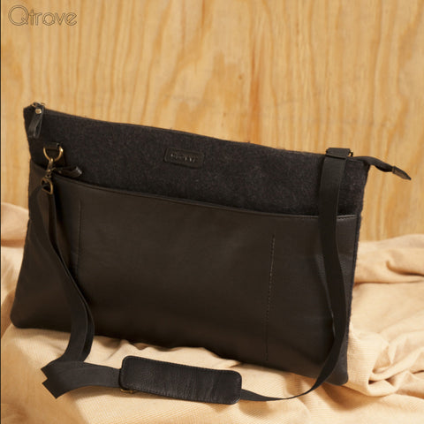 Wool Felt Genuine Leather Laptop Bag