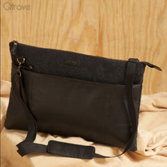 Wool Felt Genuine Leather Laptop Bag at Qtrove