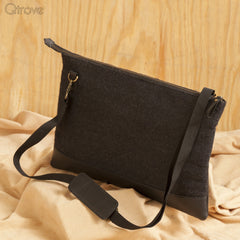 Wool Felt Genuine Leather Laptop Bag at Qtrove