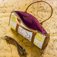 The Indian White Wreath Design Duffel Tote at Qtrove