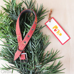 Eco-Friendly Jute Dog Collar Red - Small at Qtrove