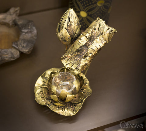 The Golden Lotus Candle Holder