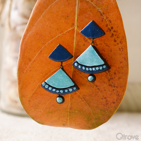 Eco-Friendly Turquoise Blue Terracotta Earring